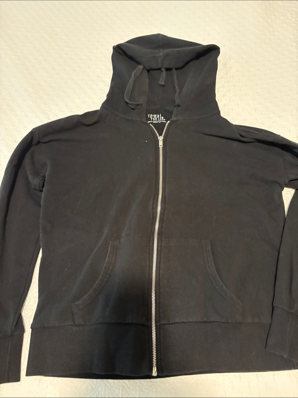 Time and Tru Black Women’s Lightweight Zip Hoodie